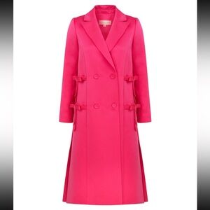 Elegant Machka Pink Double-Breasted Women's Coat